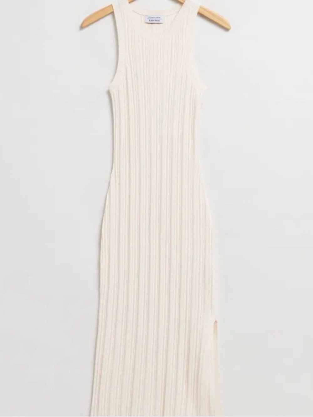 & Other Stories Cream Ribbed Sleeveless Maxi Dress